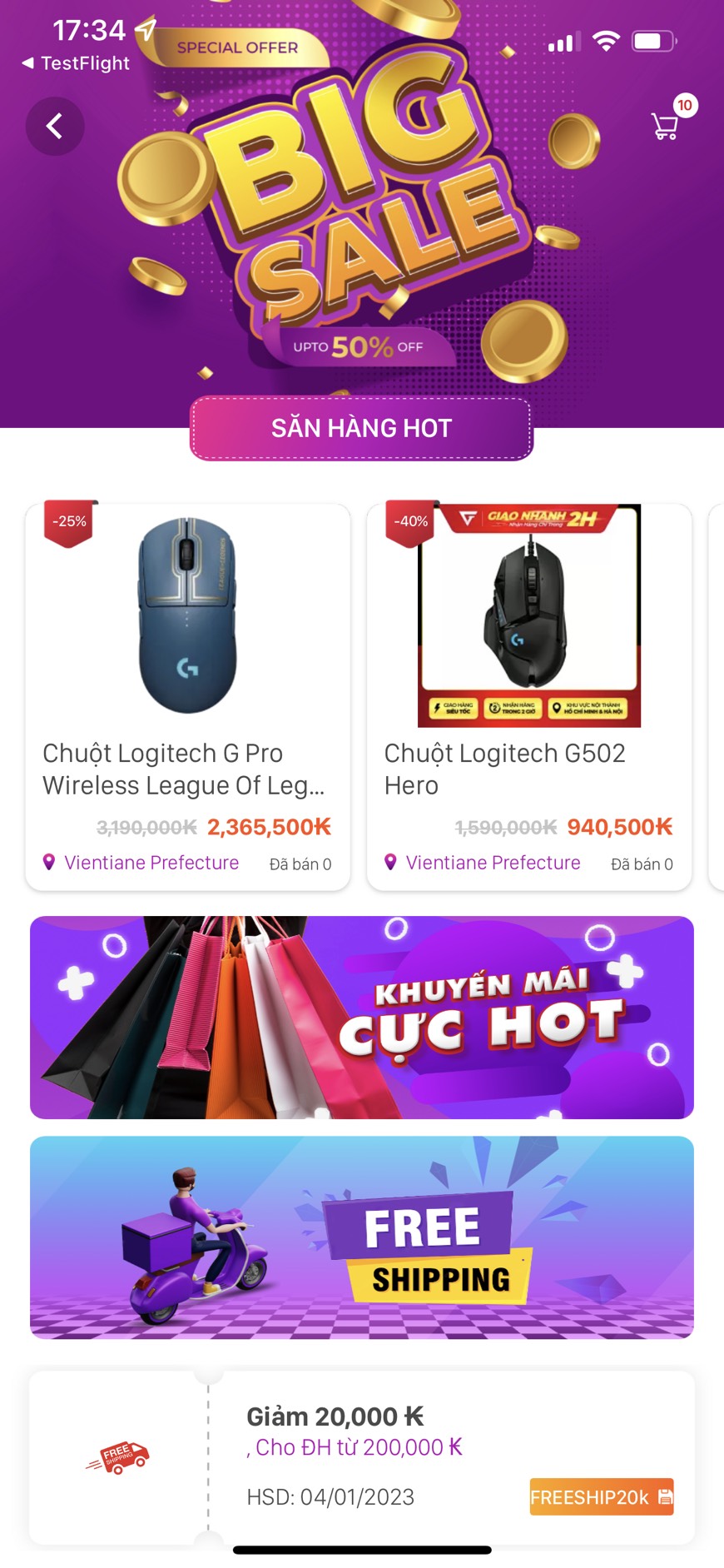 App sàn thương mại điện tử